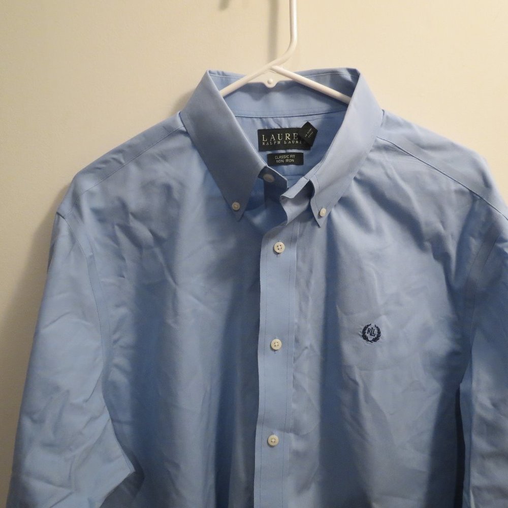 Ralph Lauren Mens Polo Shirt Oxford Shirt Blue